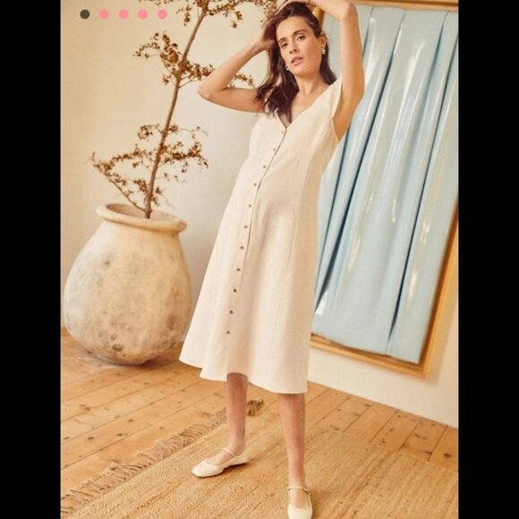 Hatch Ivory Sleeveless Midi Dress - Picture 2 of 12